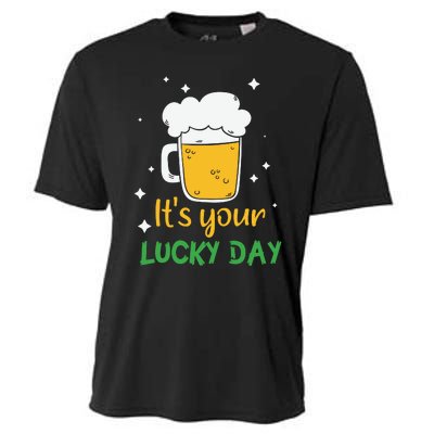 Its Your Lucky Day Funny Drinking Beer Cooling Performance Crew T-Shirt