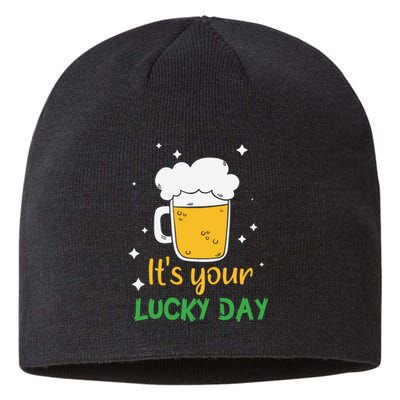 Its Your Lucky Day Funny Drinking Beer Sustainable Beanie