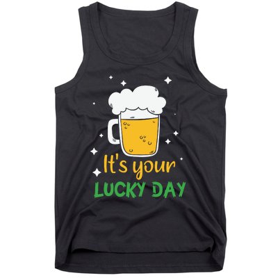 Its Your Lucky Day Funny Drinking Beer Tank Top