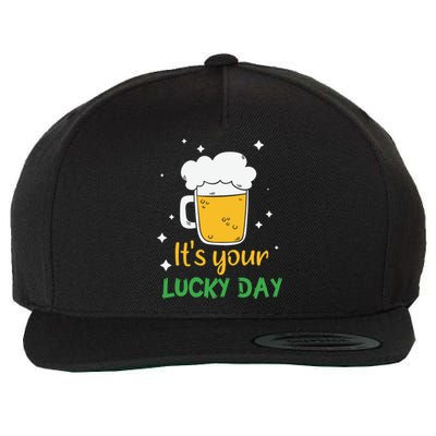 Its Your Lucky Day Funny Drinking Beer Wool Snapback Cap