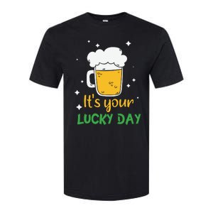 Its Your Lucky Day Funny Drinking Beer Softstyle CVC T-Shirt