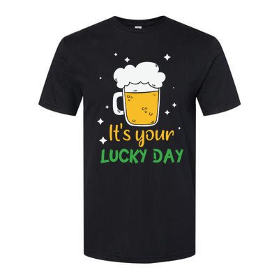 Its Your Lucky Day Funny Drinking Beer Softstyle CVC T-Shirt