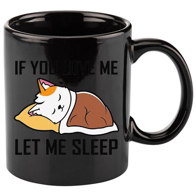 If You Love Me Let Me Sleep Cat Pet Lover Funny Gifts 11oz C Handle Ceramic Mug