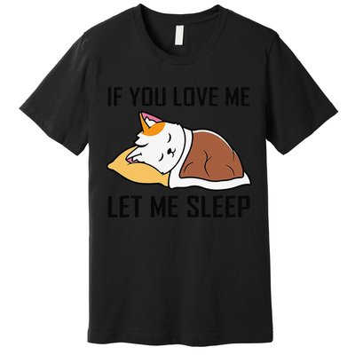 If You Love Me Let Me Sleep Cat Pet Lover Funny Gifts Premium T-Shirt