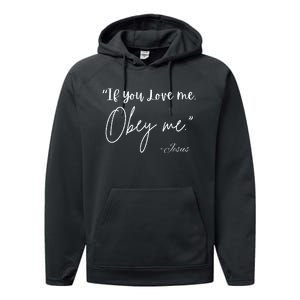 If You Love Me Let Obey Me Happy Together Performance Fleece Hoodie