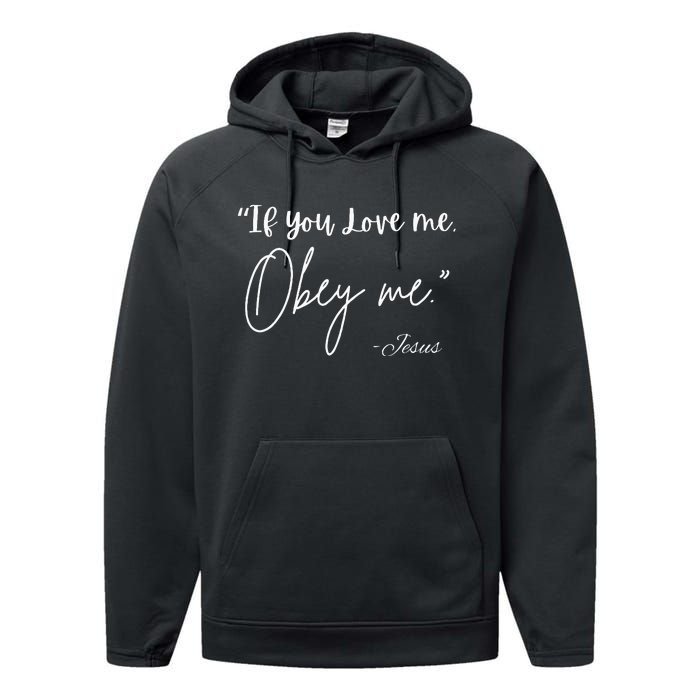 If You Love Me Let Obey Me Happy Together Performance Fleece Hoodie