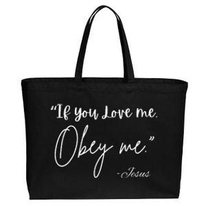 If You Love Me Let Obey Me Happy Together Cotton Canvas Jumbo Tote