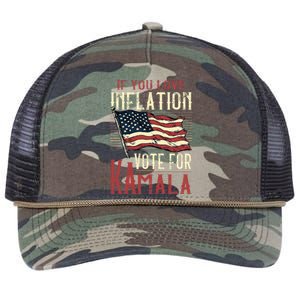 If You Love Inflation Vote For Comrade Kamala Retro Rope Trucker Hat Cap