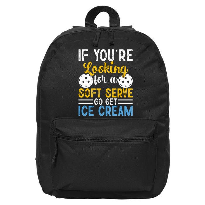 If You Looking For A Soft Serve Got Get Ice Cream Pickleball Gift 16 in Basic Backpack