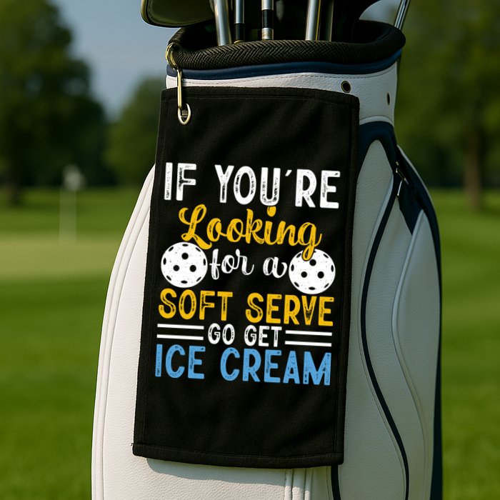 If You Looking For A Soft Serve Got Get Ice Cream Pickleball Gift Golf Towel