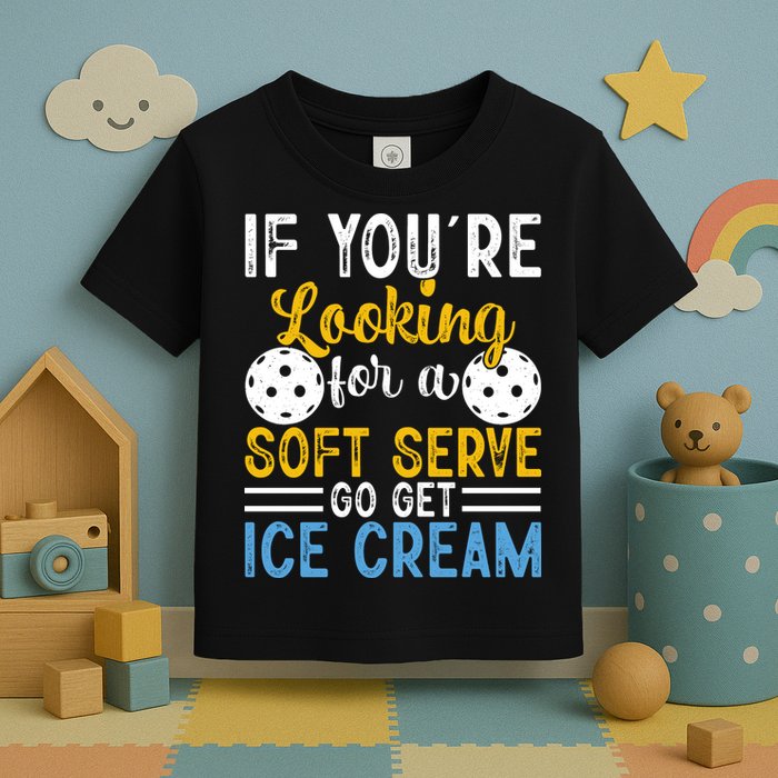 If You Looking For A Soft Serve Got Get Ice Cream Pickleball Gift Toddler T-Shirt