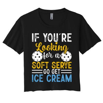 If You Looking For A Soft Serve Got Get Ice Cream Pickleball Gift Crop Top