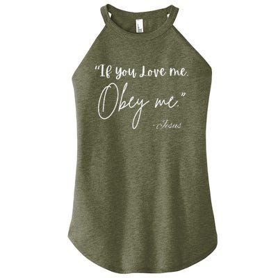 If You Love Me Let Obey Me Happy Together Women's Perfect Tri Rocker Tank