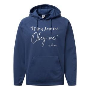 If You Love Me Let Obey Me Happy Together Performance Fleece Hoodie