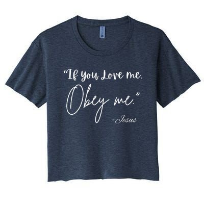 If You Love Me Let Obey Me Happy Together Women's Crop Top Tee