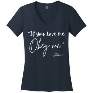 If You Love Me Let Obey Me Happy Together Women's V-Neck T-Shirt