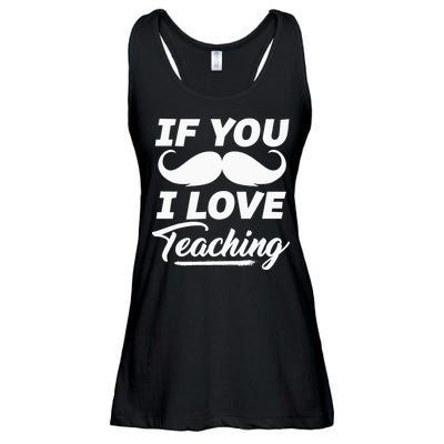If You Mustache I Love Teaching Teacher Cinco De Mayo Ladies Essential Flowy Tank