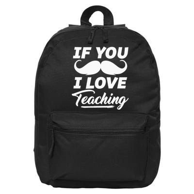 If You Mustache I Love Teaching Teacher Cinco De Mayo 16 in Basic Backpack