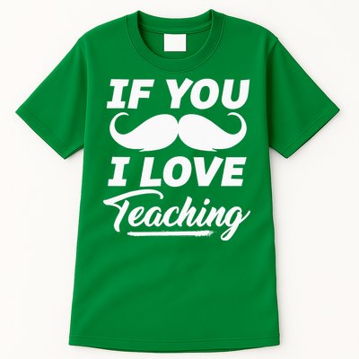 If You Mustache I Love Teaching Teacher Cinco De Mayo Tall T-Shirt
