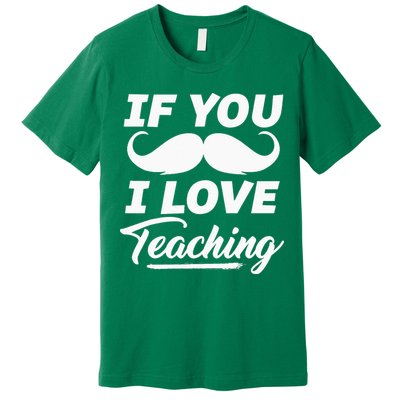If You Mustache I Love Teaching Teacher Cinco De Mayo Premium T-Shirt