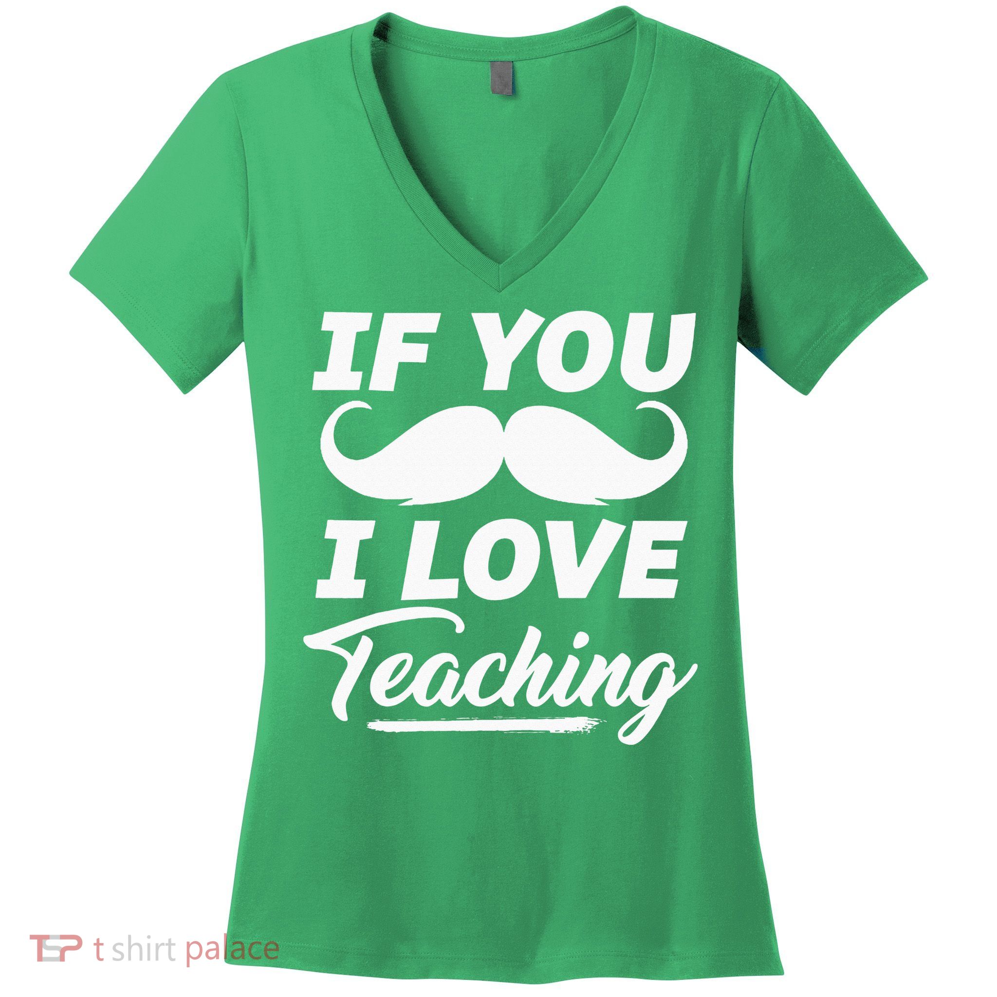If You Mustache I Love Teaching Teacher Cinco De Mayo Women's V-Neck T-Shirt
