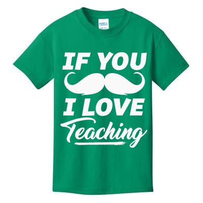 If You Mustache I Love Teaching Teacher Cinco De Mayo Kids T-Shirt