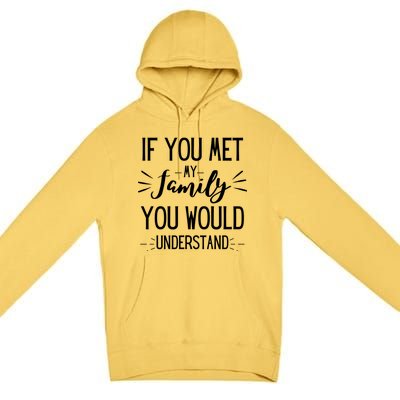 If You Met My Family You Would Understand Funny Funny Gift Premium Pullover Hoodie