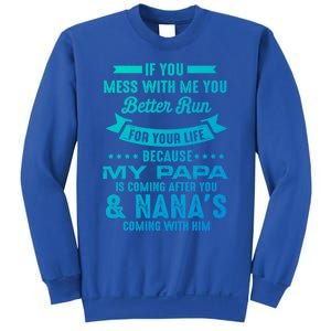 If You Mess With Me My Papa And Nana Is Coming Gift Sweatshirt