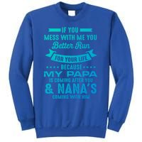 If You Mess With Me My Papa And Nana Is Coming Gift Sweatshirt