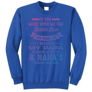 If You Mess With Me My Papa And Nana Is Coming Gift Sweatshirt