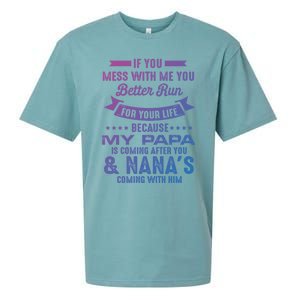 If You Mess With Me My Papa And Nana Is Coming Gift Sueded Cloud Jersey T-Shirt