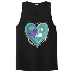 Inspirational You Matter Suicide Prevention Heart Design Gift PosiCharge Competitor Tank