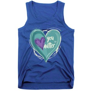 Inspirational You Matter Suicide Prevention Heart Design Gift Tank Top