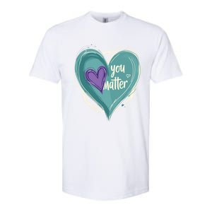 Inspirational You Matter Suicide Prevention Heart Design Gift Softstyle CVC T-Shirt