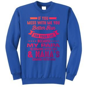 If You Mess With Me My Papa And Nana Is Coming Gift Sweatshirt