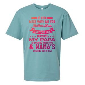 If You Mess With Me My Papa And Nana Is Coming Gift Sueded Cloud Jersey T-Shirt