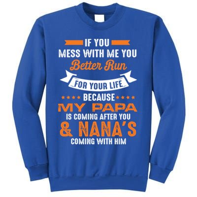 If You Mess With Me My Papa And Nana Is Coming Meaningful Gift Sweatshirt