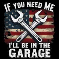 If You Need Me ILl Be In The Garage American Car Mechanic Valucap Bio-Washed Visor