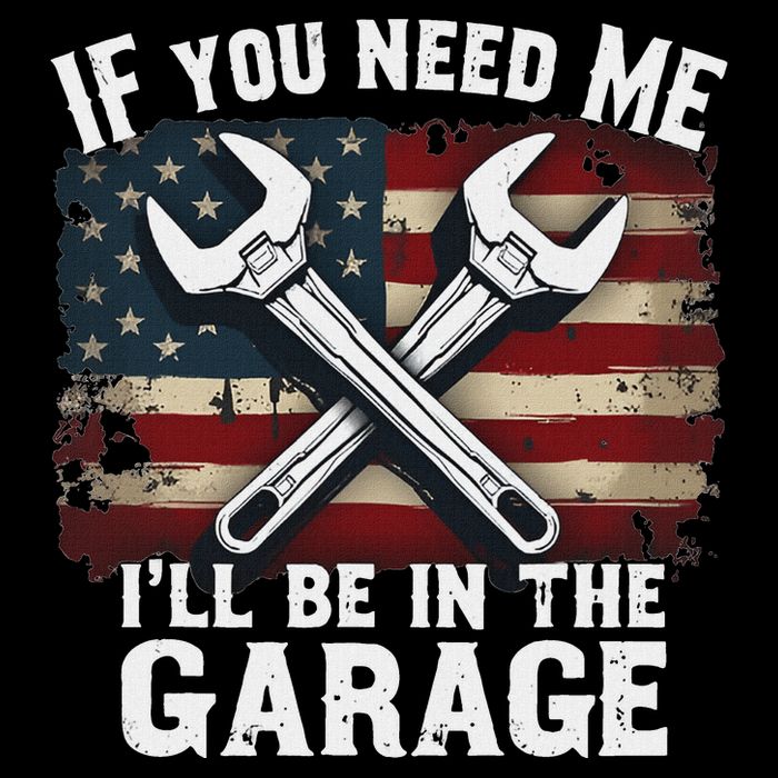 If You Need Me ILl Be In The Garage American Car Mechanic Valucap Bio-Washed Visor
