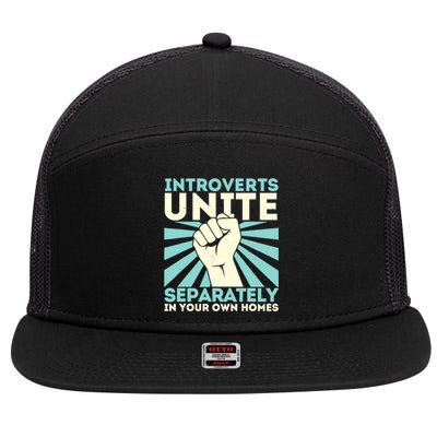 In Your Own Homes Introverts Unite Separately Funny 7 Panel Mesh Trucker Snapback Hat