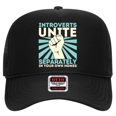 In Your Own Homes Introverts Unite Separately Funny High Crown Mesh Back Trucker Hat