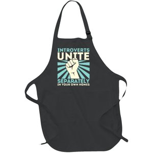 In Your Own Homes Introverts Unite Separately Funny Full-Length Apron With Pockets