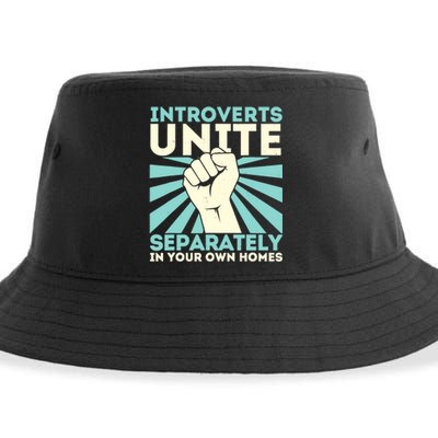 In Your Own Homes Introverts Unite Separately Funny Sustainable Bucket Hat