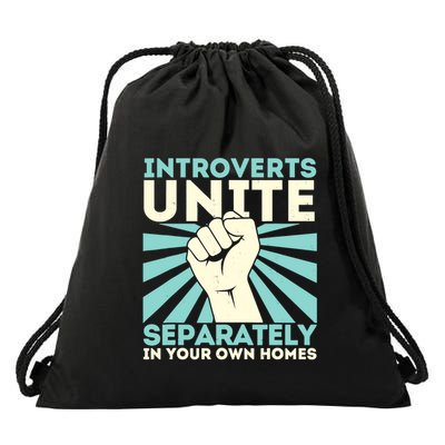 In Your Own Homes Introverts Unite Separately Funny Drawstring Bag