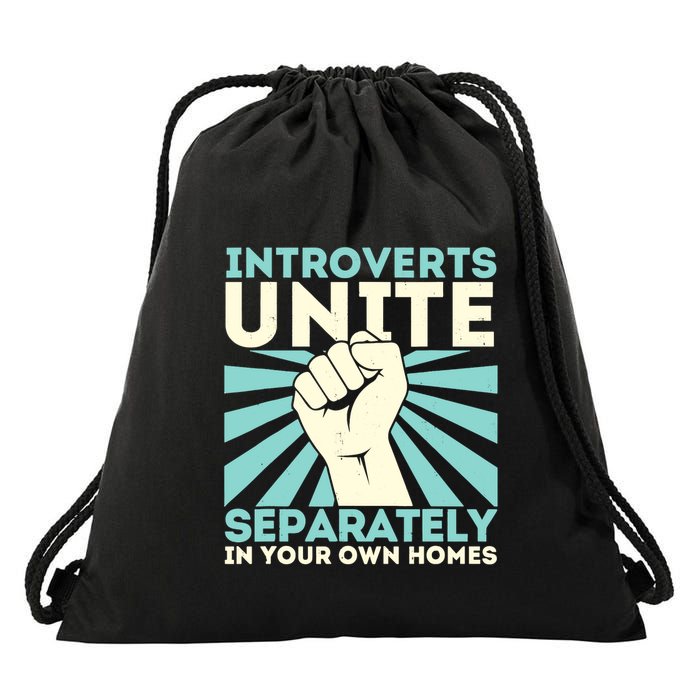 In Your Own Homes Introverts Unite Separately Funny Drawstring Bag