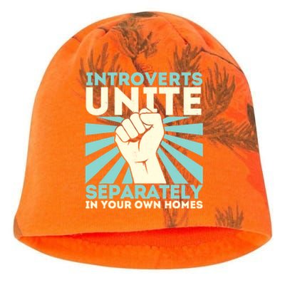 In Your Own Homes Introverts Unite Separately Funny Kati - Camo Knit Beanie