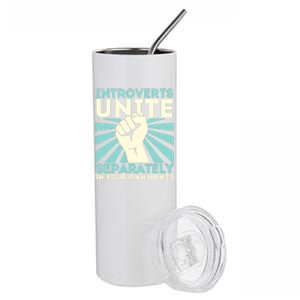 In Your Own Homes Introverts Unite Separately Funny Stainless Steel Tumbler