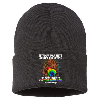 If Your Parents Aren't Accepting Of Your Identity I'm Your Mom Now #FreeMomHugs Sustainable Knit Beanie
