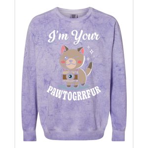 I'm Your Pawtogrrfur Photography Camera Cat Photographer Gift Colorblast Crewneck Sweatshirt