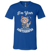 I'm Your Pawtogrrfur Photography Camera Cat Photographer Gift V-Neck T-Shirt